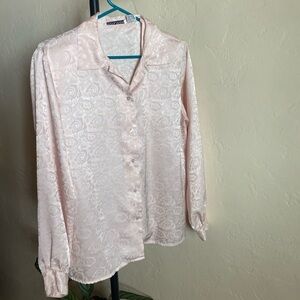 Vintage Satin Blouse in Light Pink